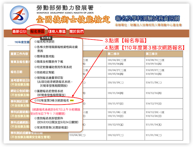 全國技術士技能檢定網站報名專區